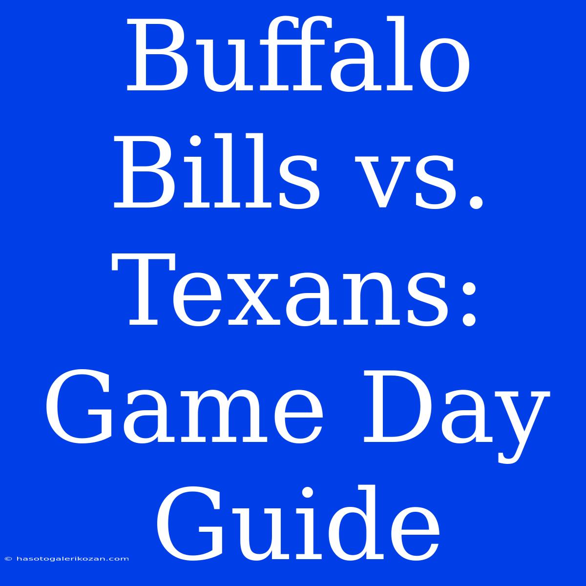 Buffalo Bills Vs. Texans: Game Day Guide