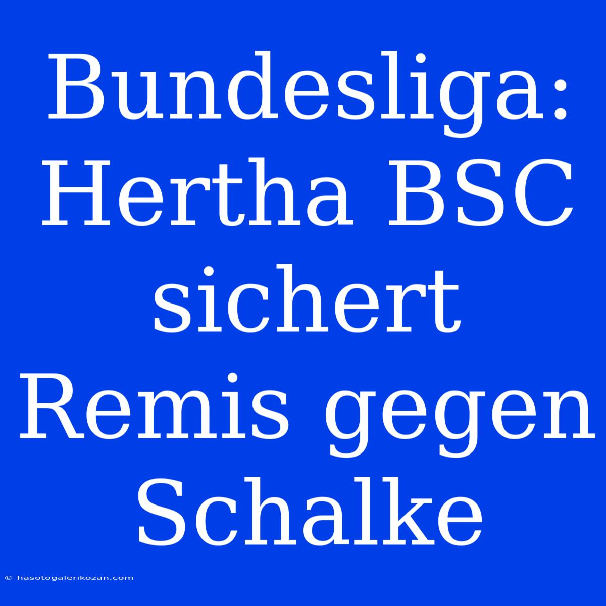 Bundesliga: Hertha BSC Sichert Remis Gegen Schalke