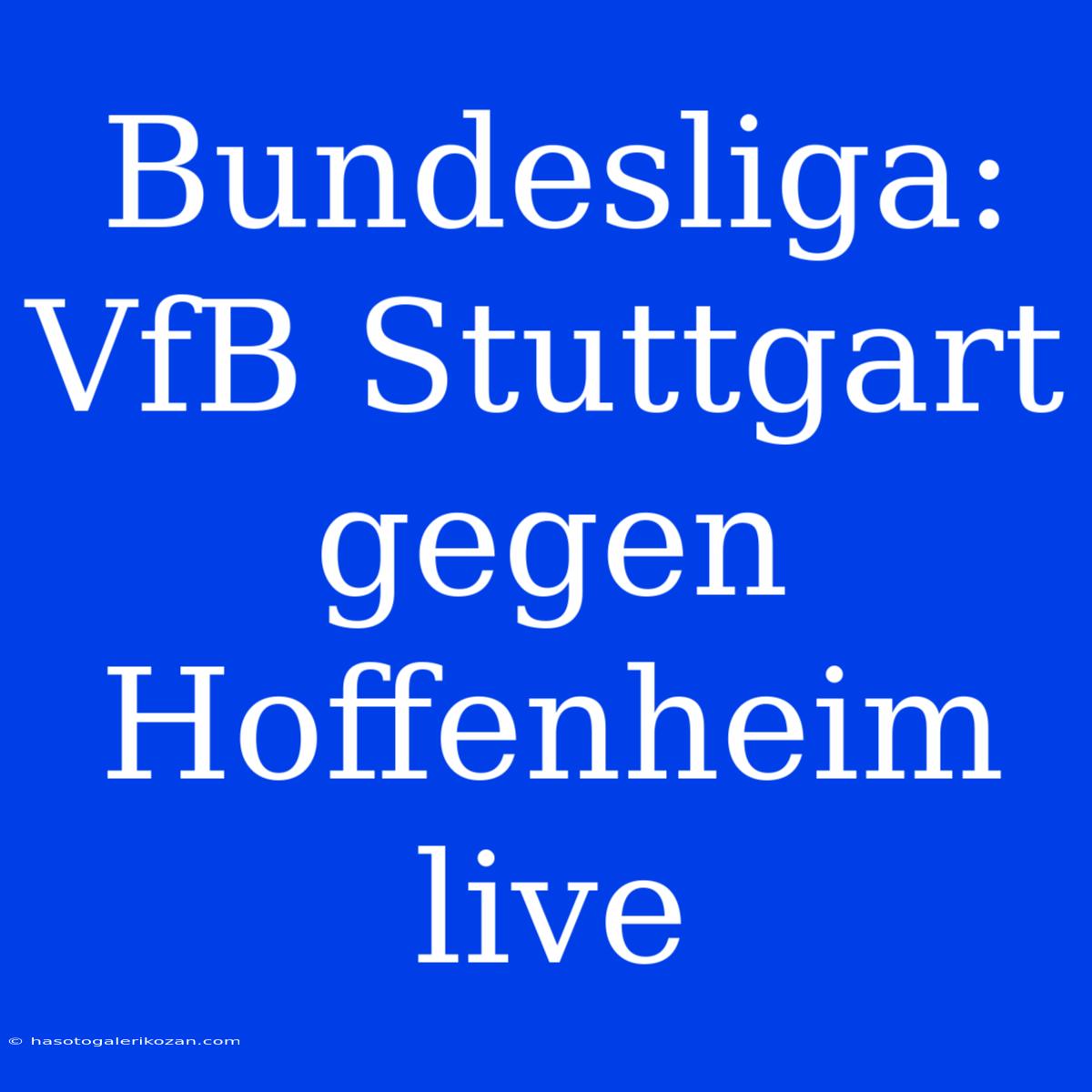 Bundesliga: VfB Stuttgart Gegen Hoffenheim Live