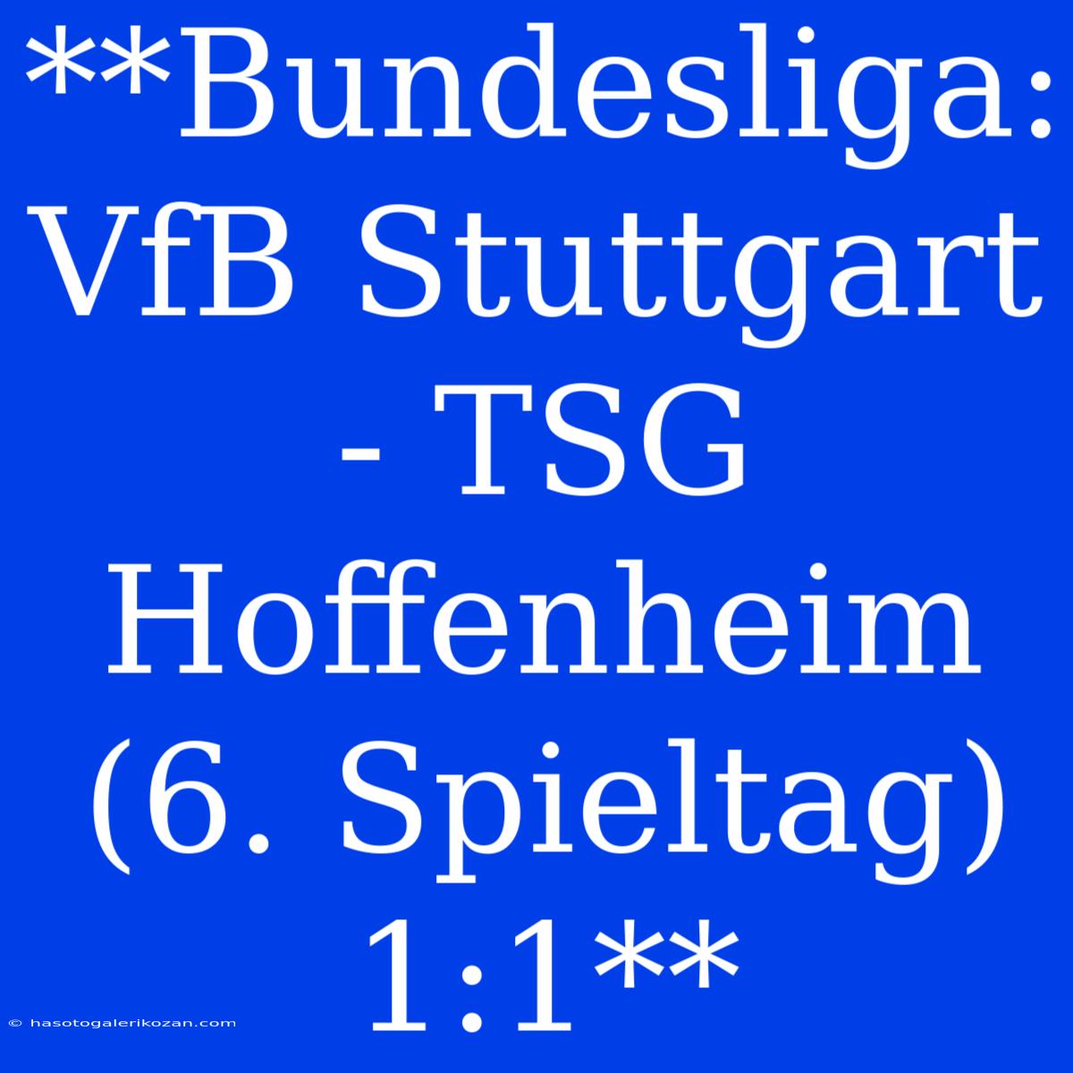 **Bundesliga: VfB Stuttgart - TSG Hoffenheim (6. Spieltag) 1:1** 