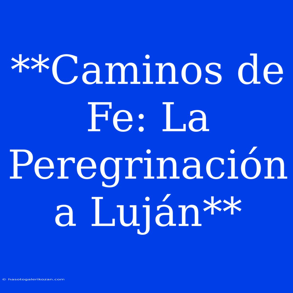 **Caminos De Fe: La Peregrinación A Luján**