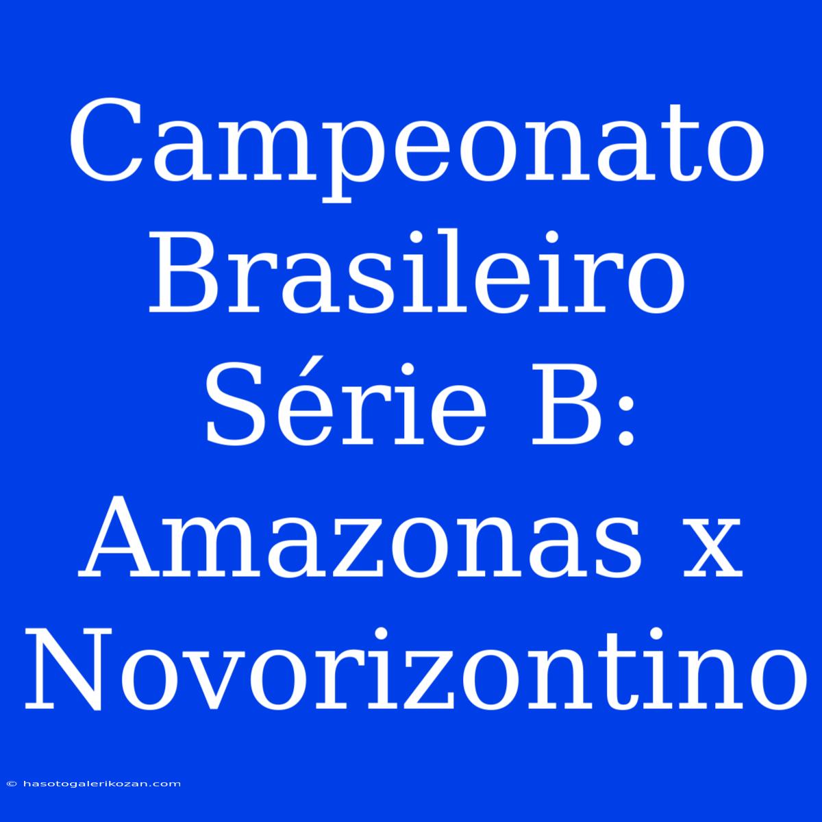 Campeonato Brasileiro Série B: Amazonas X Novorizontino