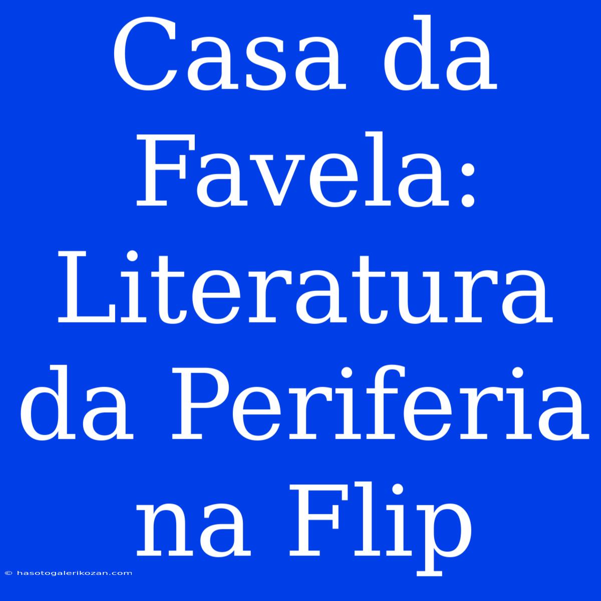 Casa Da Favela: Literatura Da Periferia Na Flip