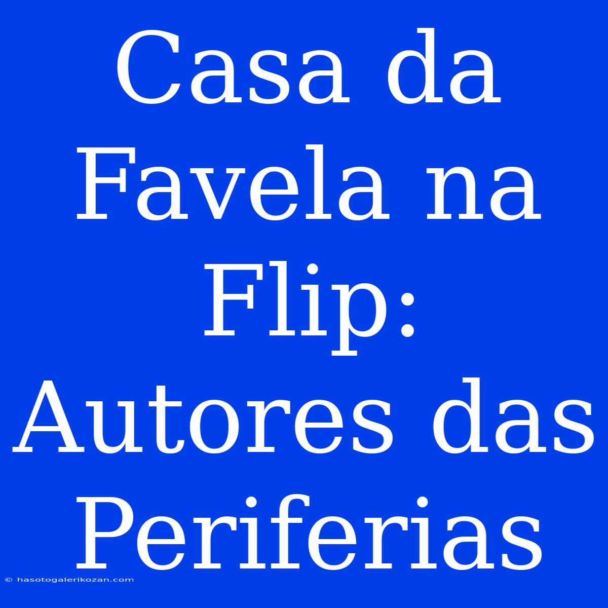 Casa Da Favela Na Flip: Autores Das Periferias