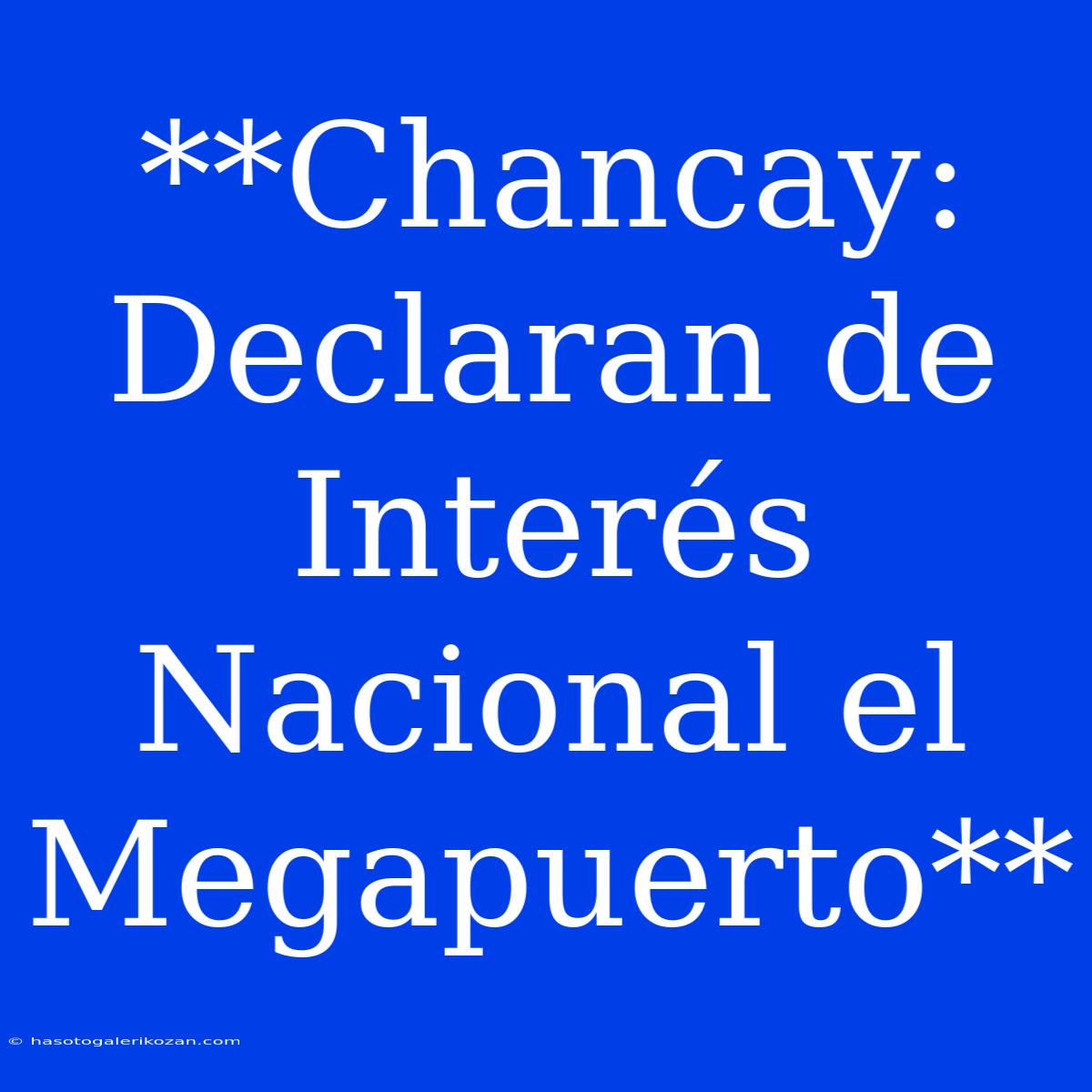 **Chancay: Declaran De Interés Nacional El Megapuerto**