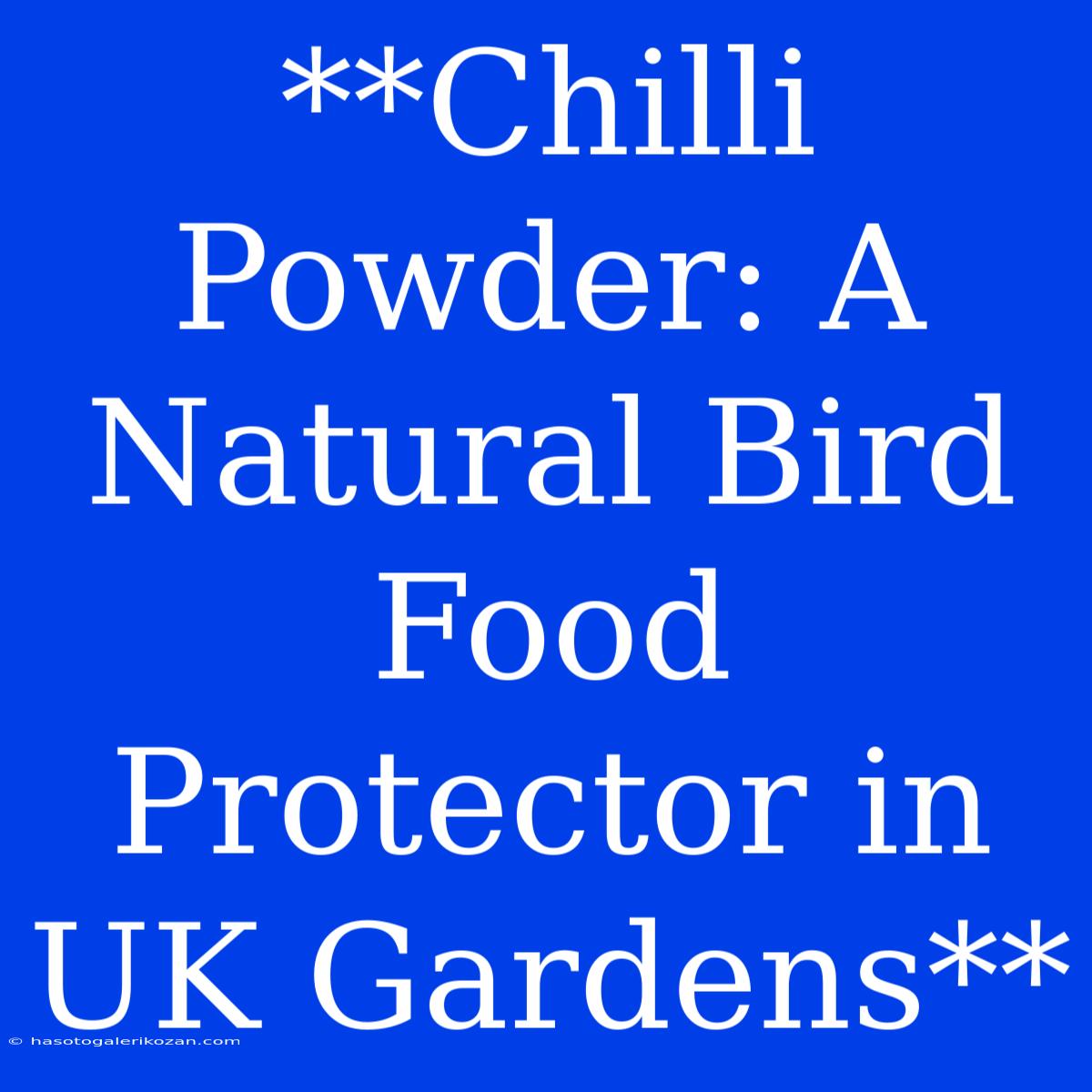 **Chilli Powder: A Natural Bird Food Protector In UK Gardens**