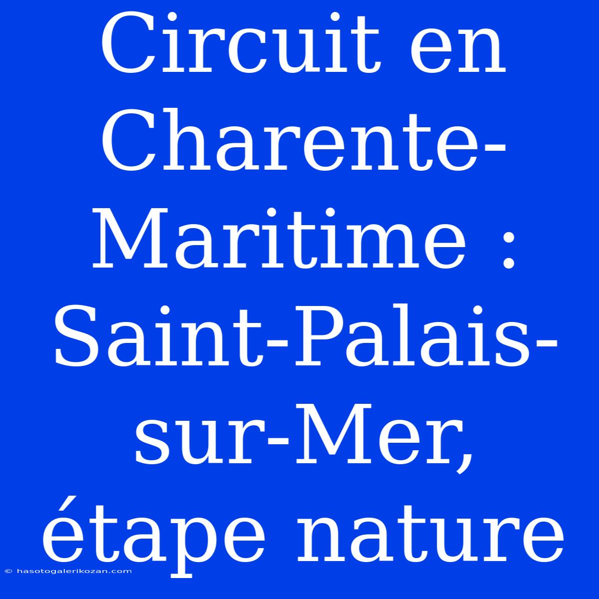 Circuit En Charente-Maritime : Saint-Palais-sur-Mer, Étape Nature