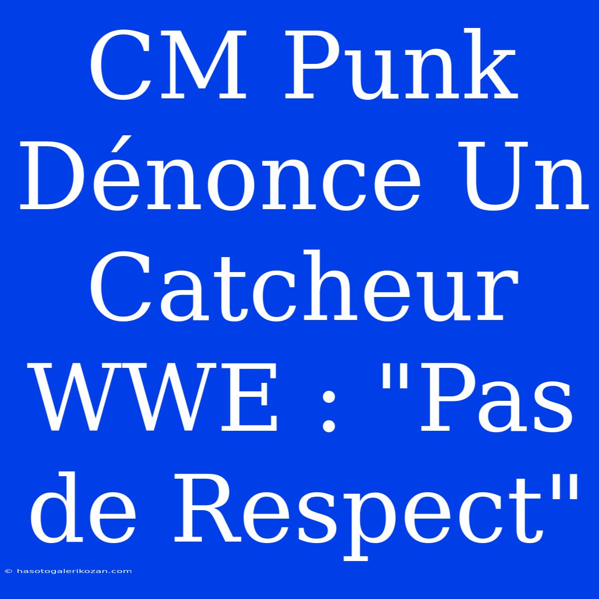 CM Punk Dénonce Un Catcheur WWE : 