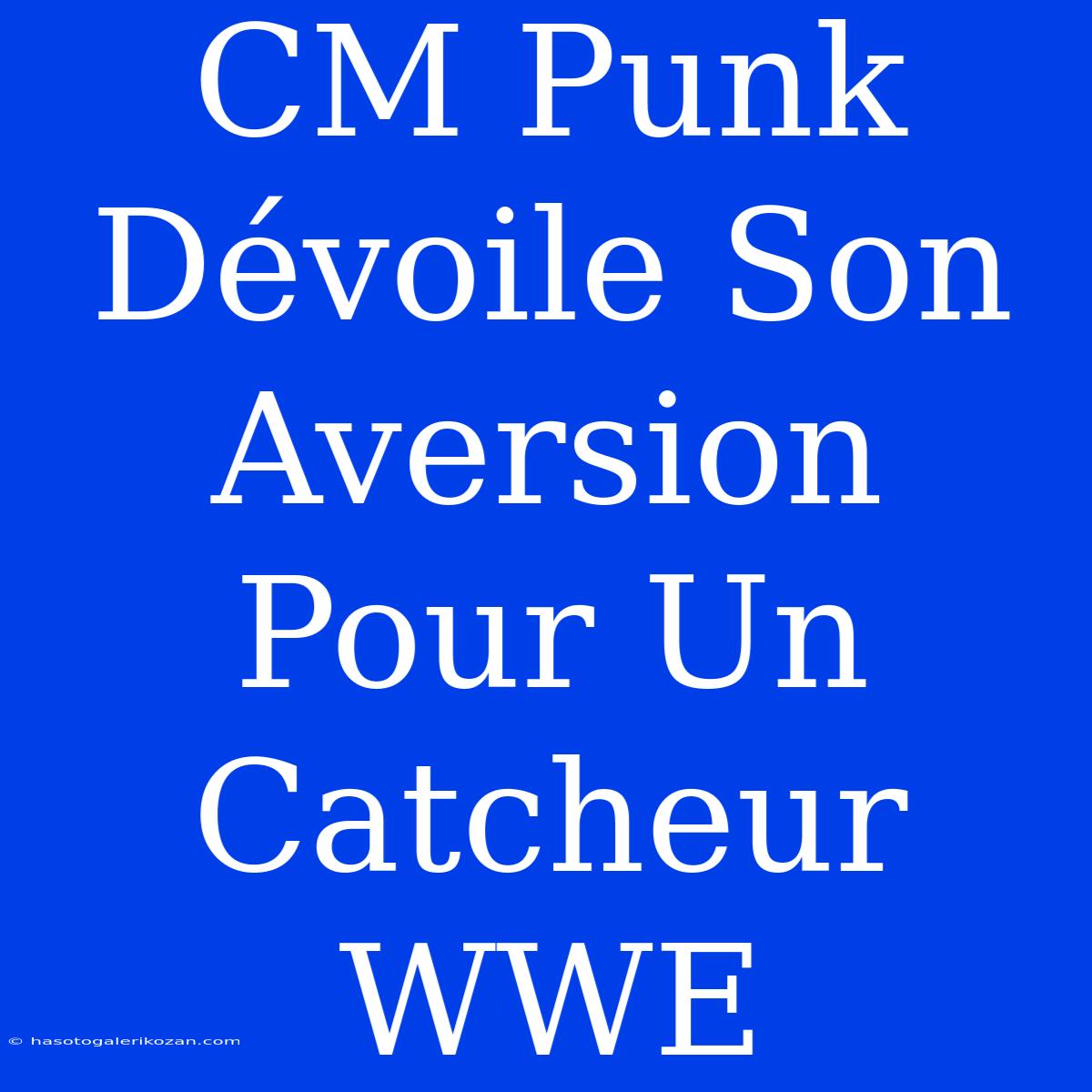 CM Punk Dévoile Son Aversion Pour Un Catcheur WWE