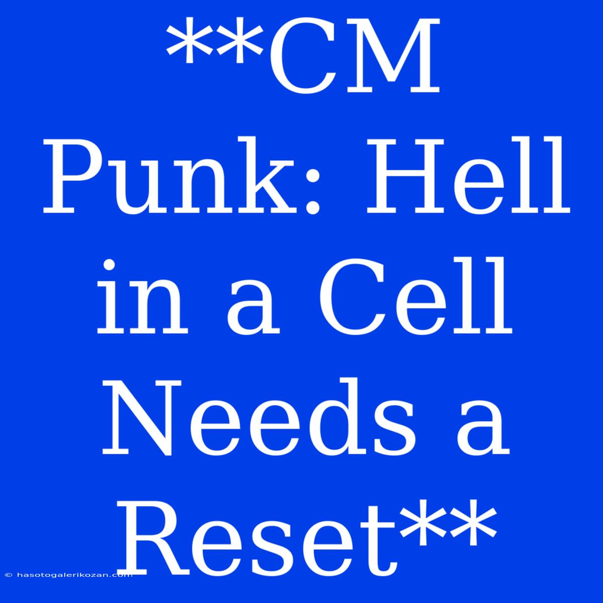 **CM Punk: Hell In A Cell Needs A Reset**