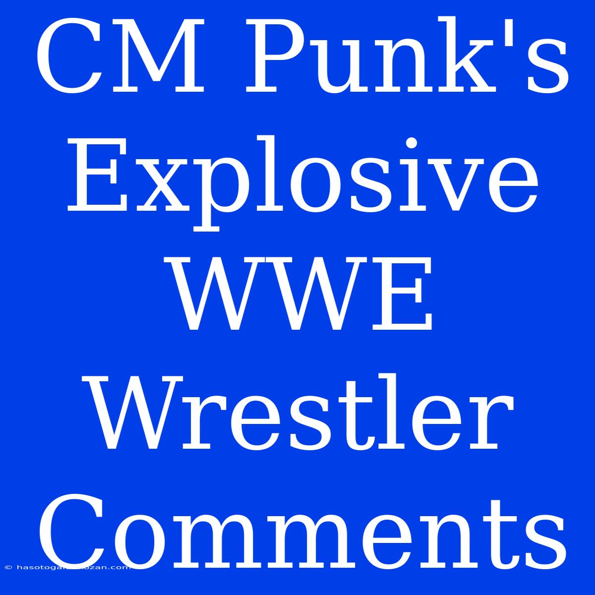 CM Punk's Explosive WWE Wrestler Comments