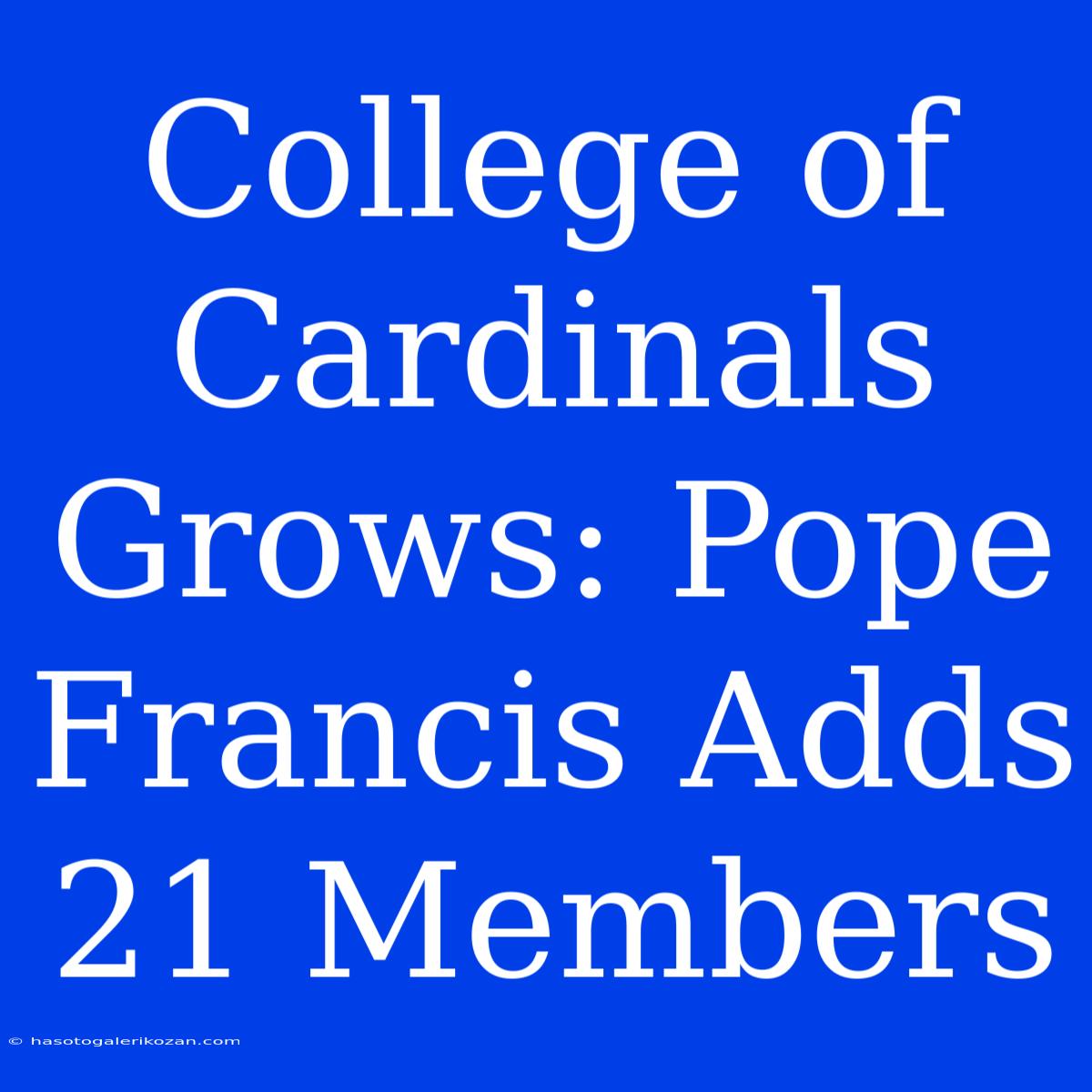 College Of Cardinals Grows: Pope Francis Adds 21 Members