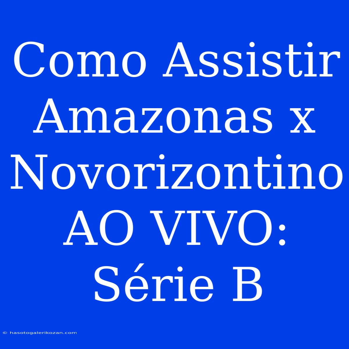 Como Assistir Amazonas X Novorizontino AO VIVO: Série B