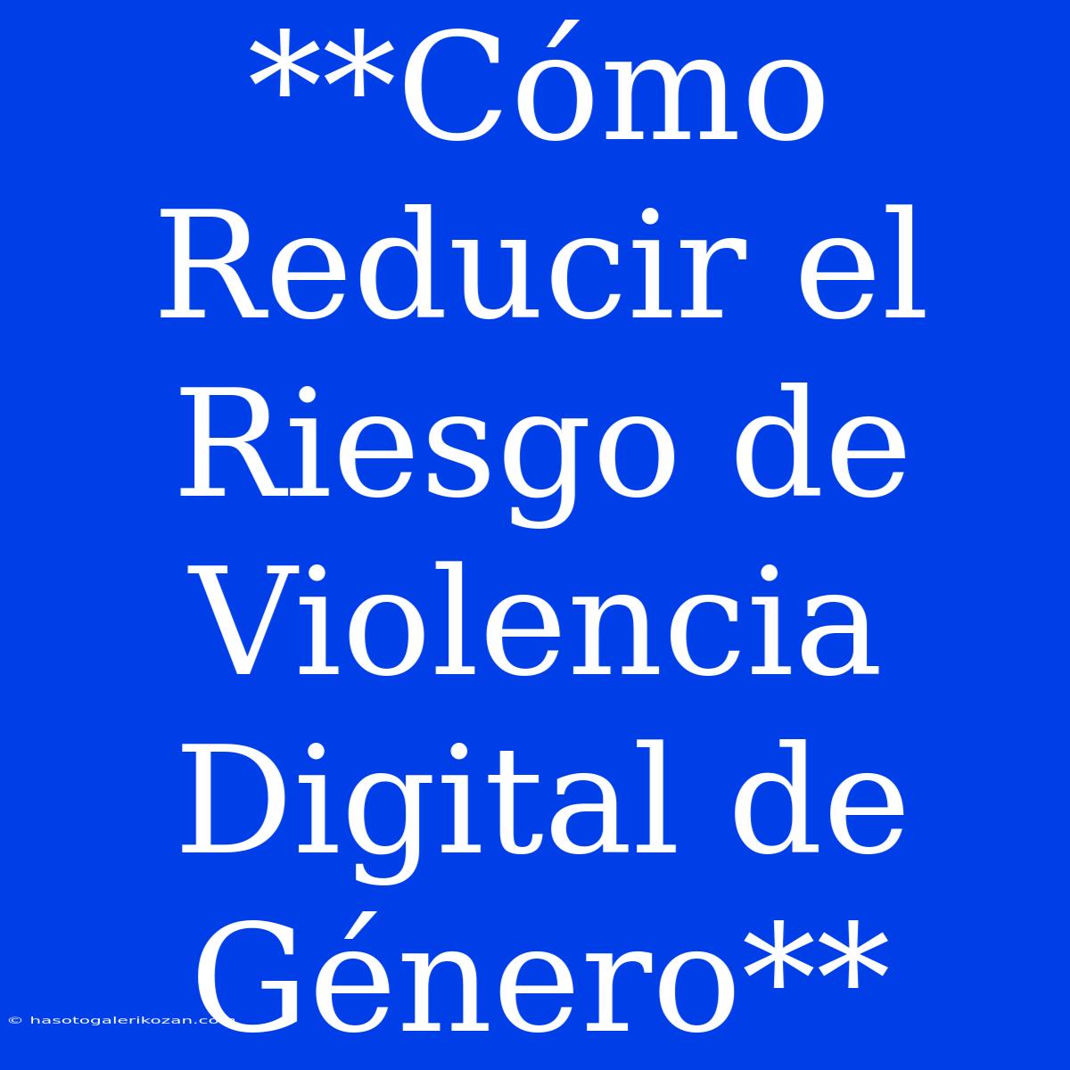 **Cómo Reducir El Riesgo De Violencia Digital De Género**