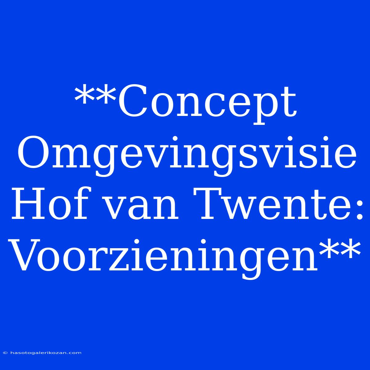 **Concept Omgevingsvisie Hof Van Twente: Voorzieningen**