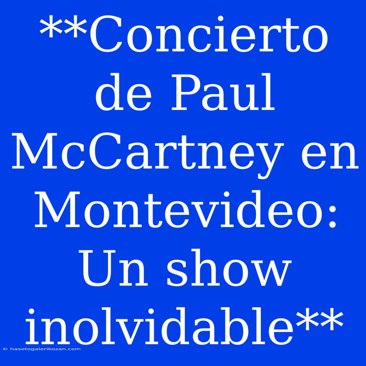 **Concierto De Paul McCartney En Montevideo: Un Show Inolvidable**