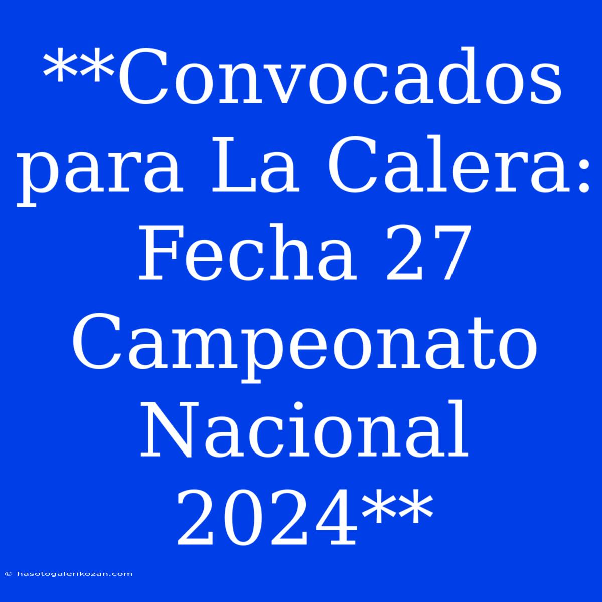 **Convocados Para La Calera: Fecha 27 Campeonato Nacional 2024**