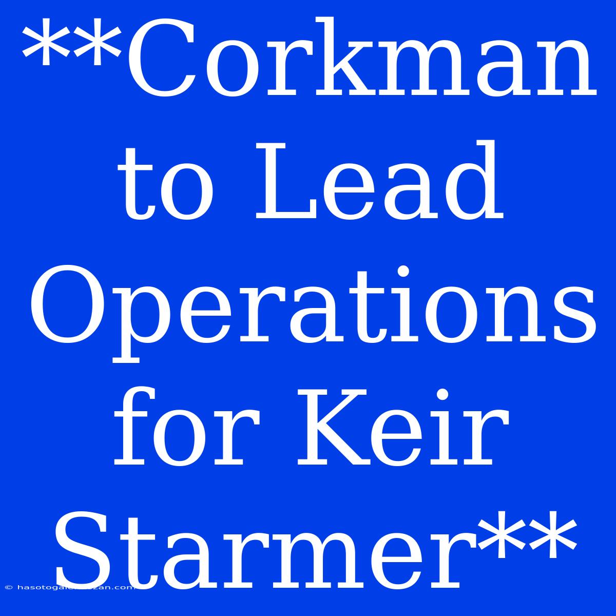 **Corkman To Lead Operations For Keir Starmer** 