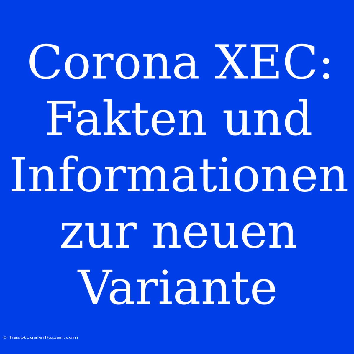 Corona XEC: Fakten Und Informationen Zur Neuen Variante