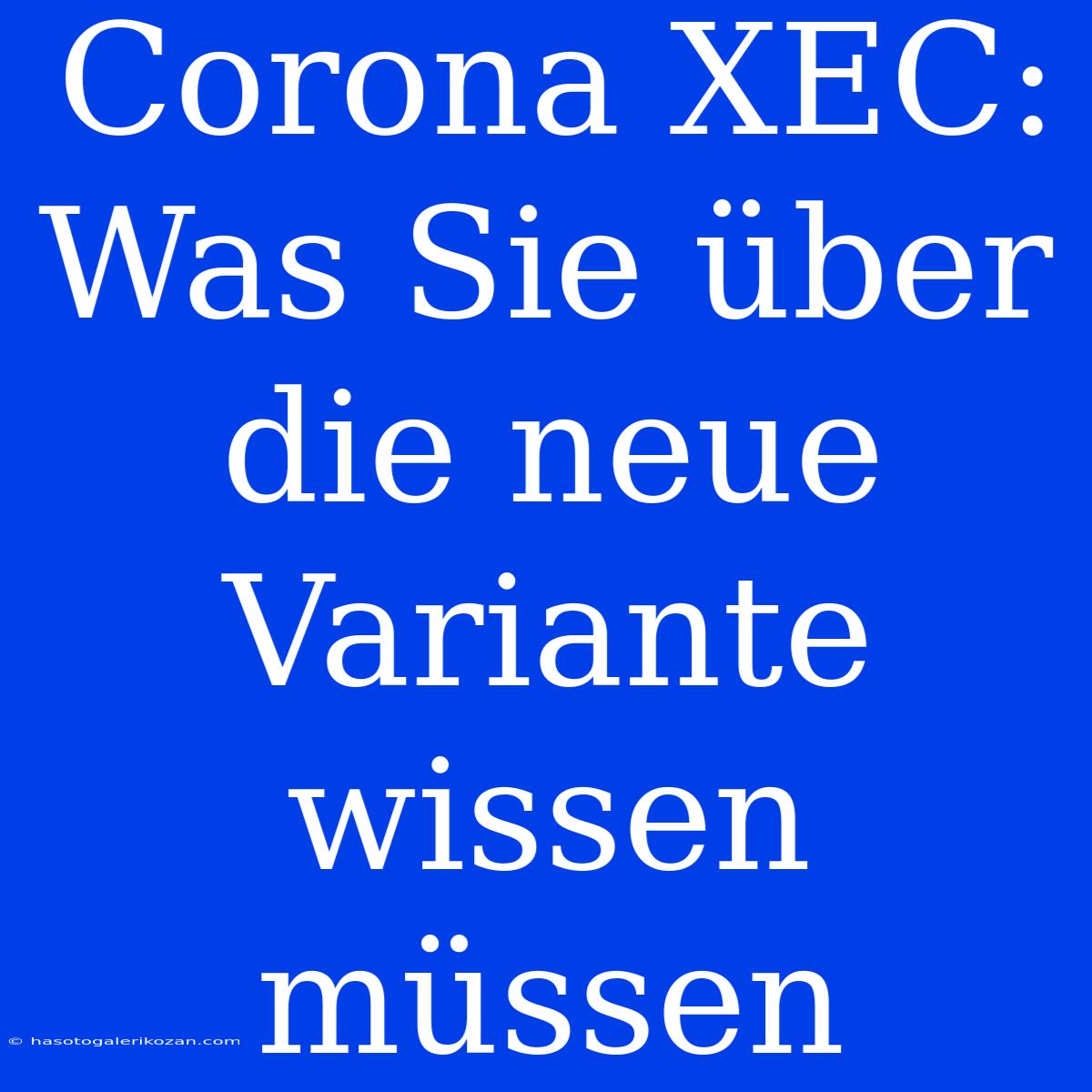 Corona XEC: Was Sie Über Die Neue Variante Wissen Müssen