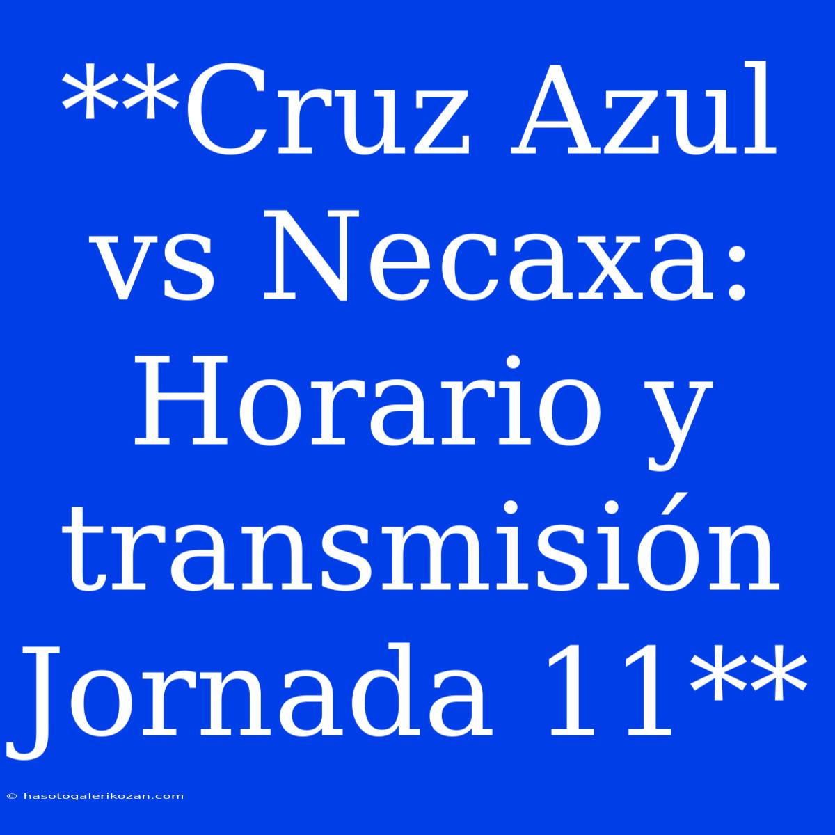 **Cruz Azul Vs Necaxa: Horario Y Transmisión Jornada 11**