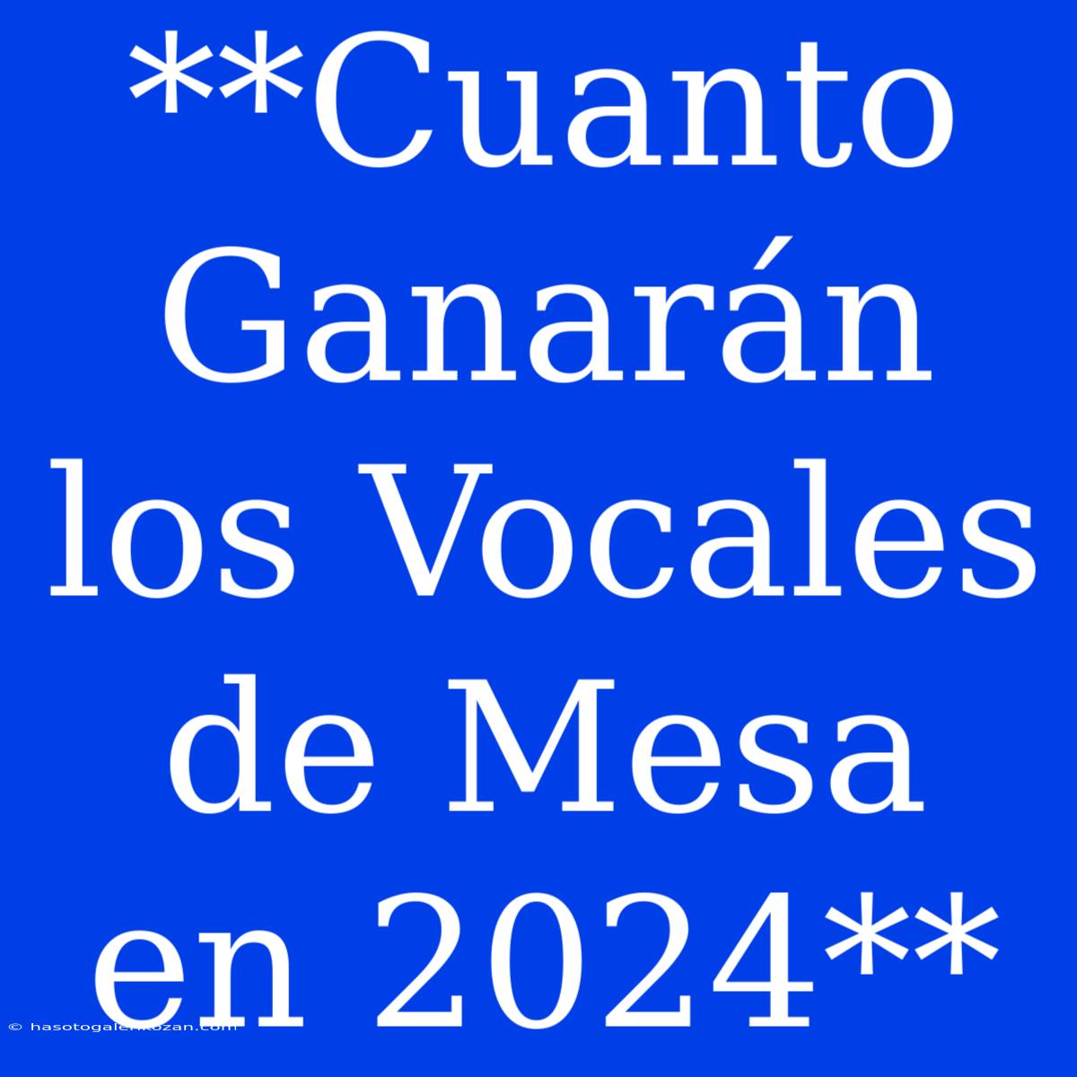 **Cuanto Ganarán Los Vocales De Mesa En 2024**