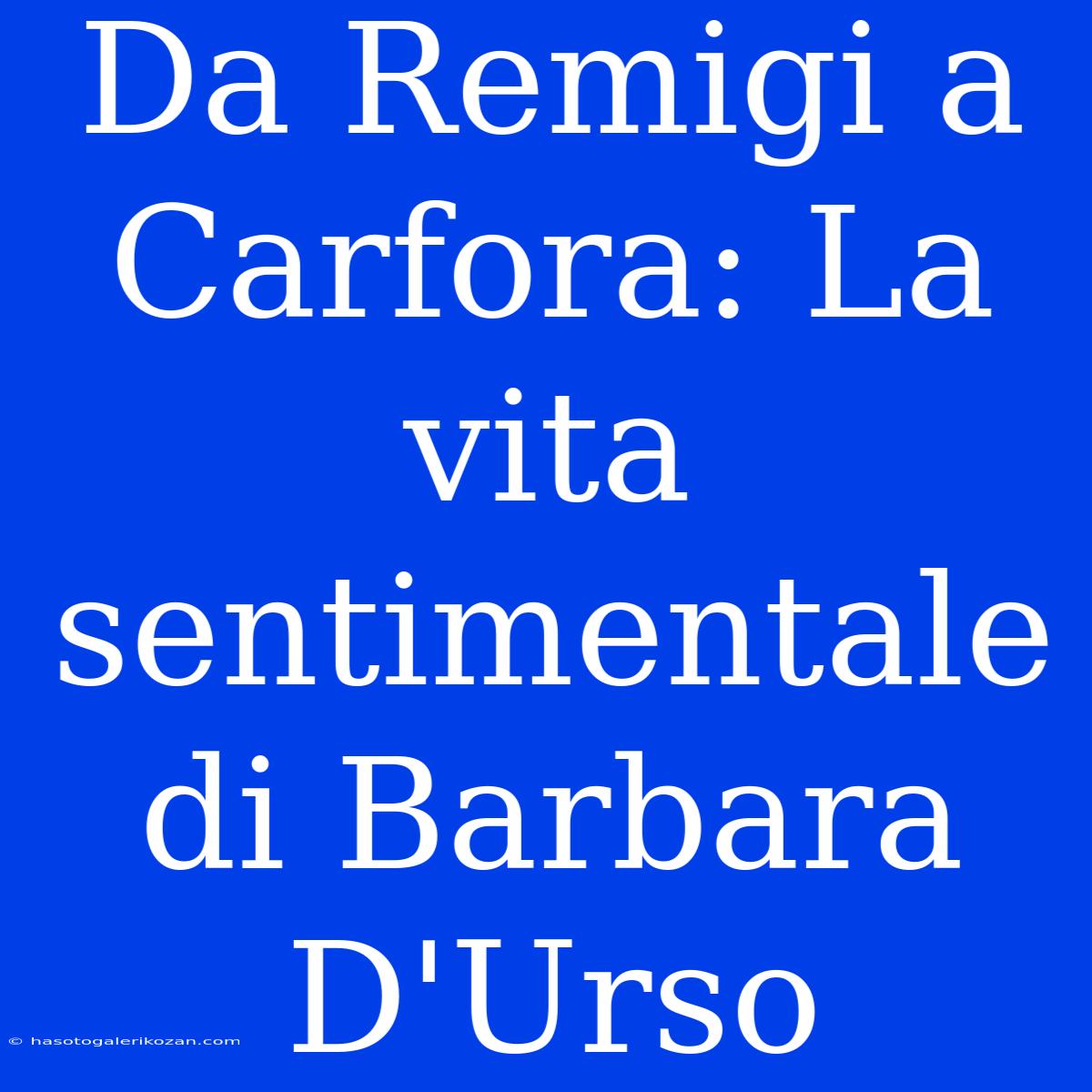 Da Remigi A Carfora: La Vita Sentimentale Di Barbara D'Urso