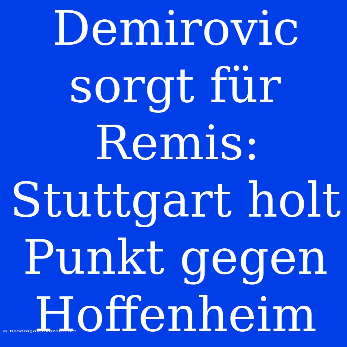 Demirovic Sorgt Für Remis: Stuttgart Holt Punkt Gegen Hoffenheim 