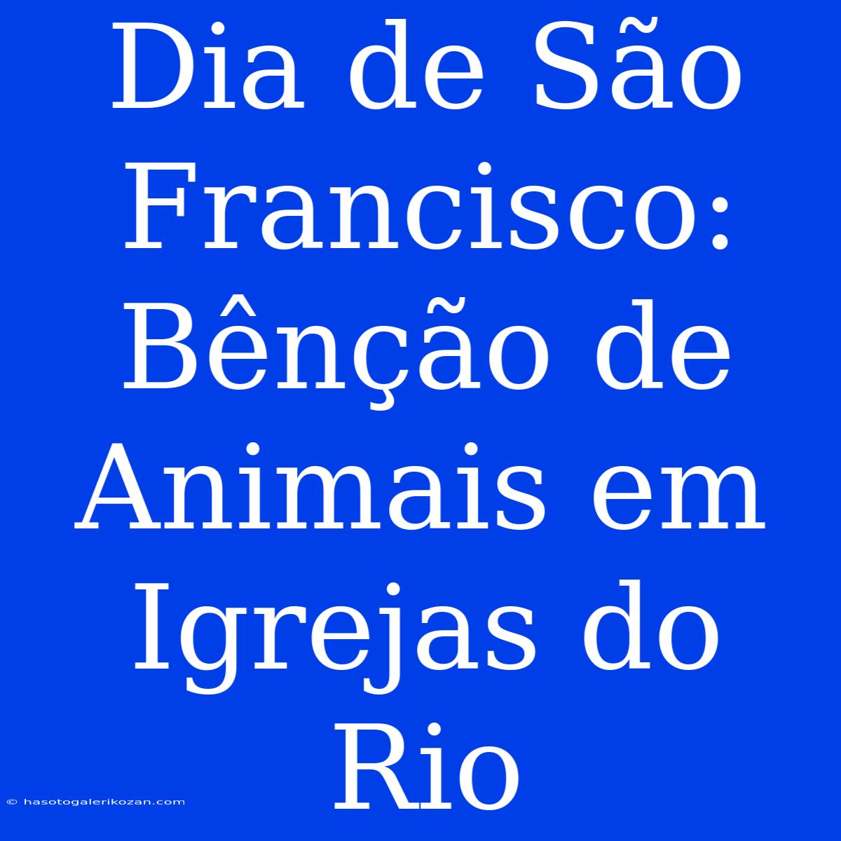 Dia De São Francisco: Bênção De Animais Em Igrejas Do Rio 