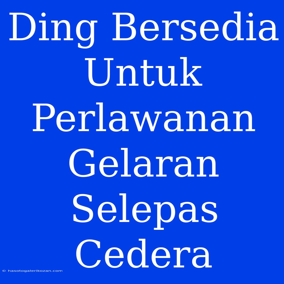 Ding Bersedia Untuk Perlawanan Gelaran Selepas Cedera