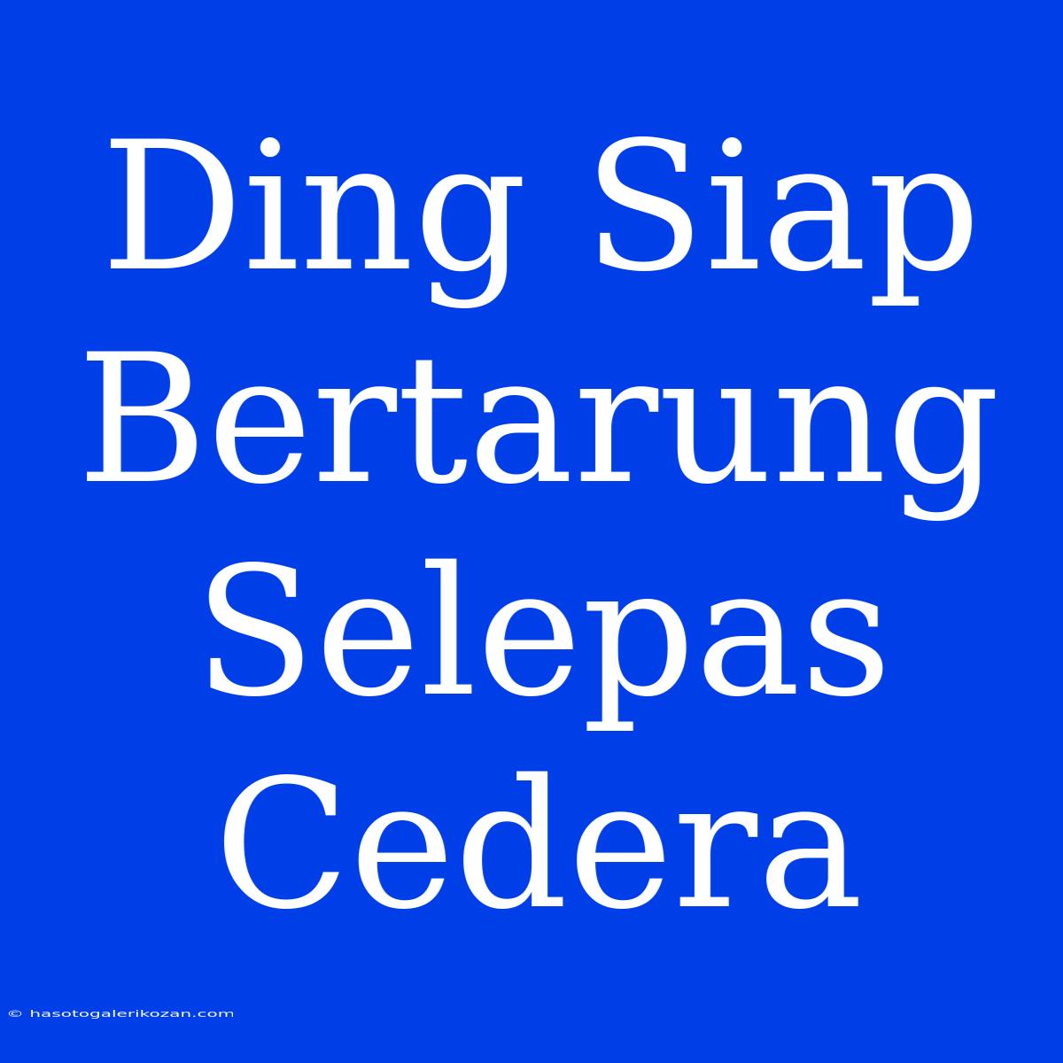 Ding Siap Bertarung Selepas Cedera