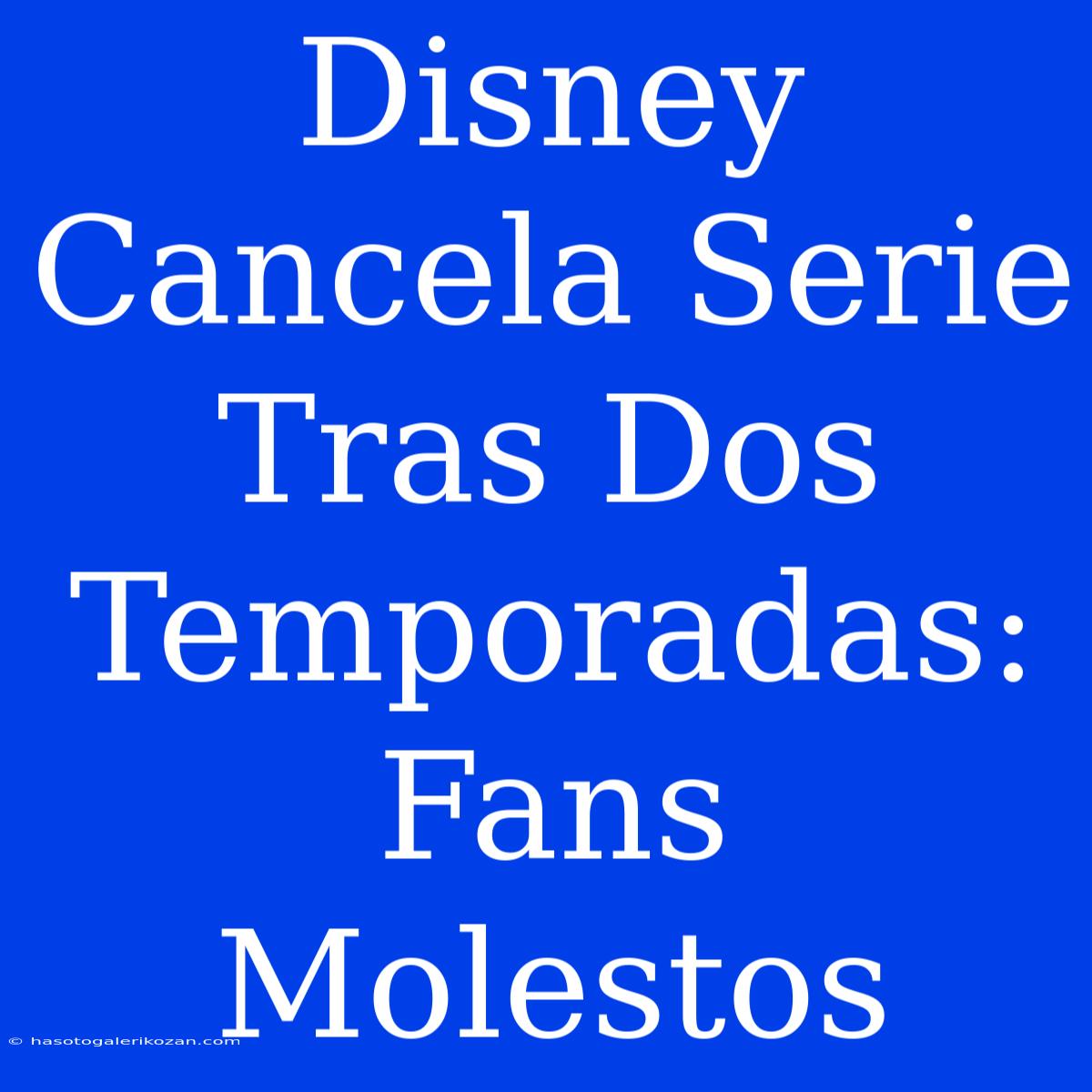 Disney Cancela Serie Tras Dos Temporadas: Fans Molestos