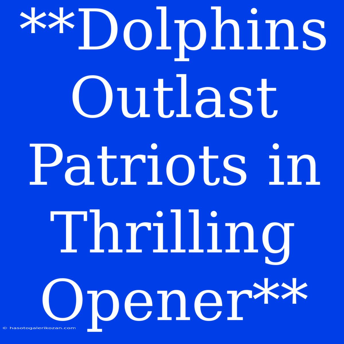 **Dolphins Outlast Patriots In Thrilling Opener**