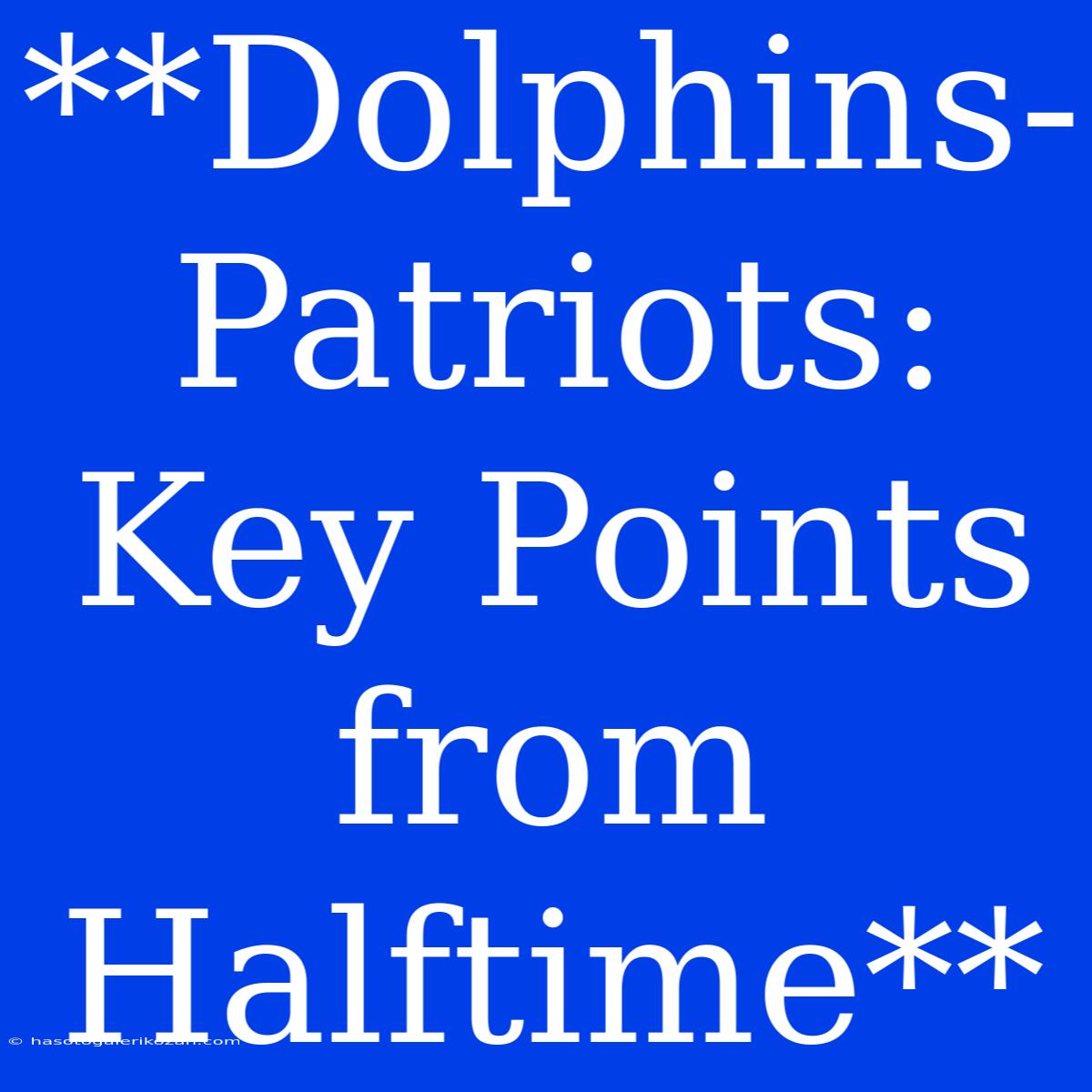 **Dolphins-Patriots: Key Points From Halftime**