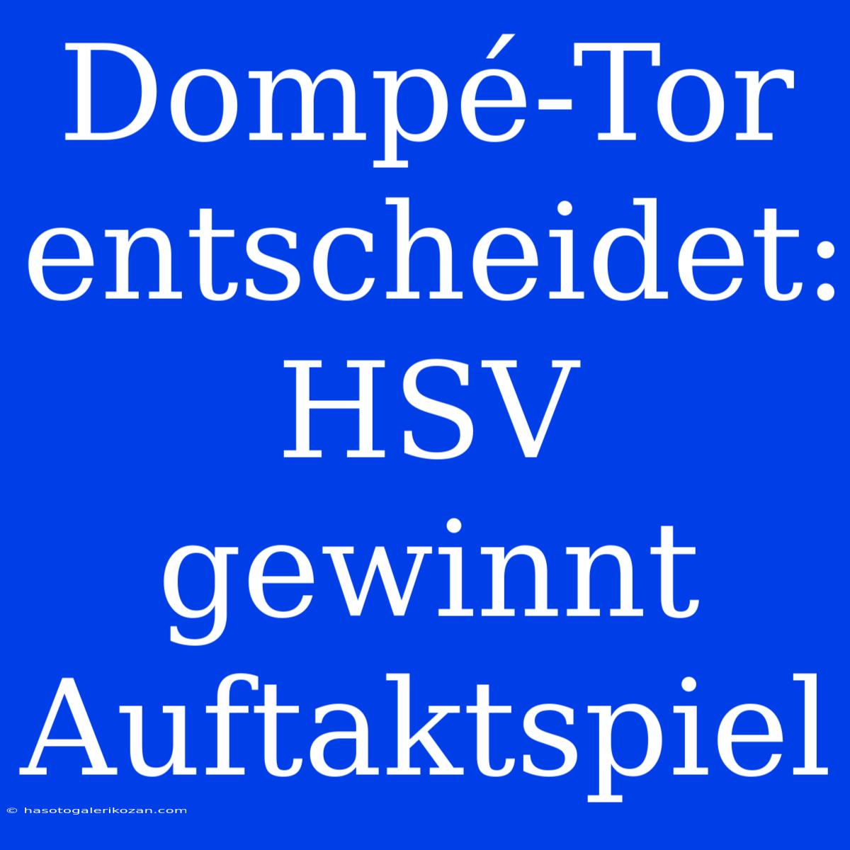 Dompé-Tor Entscheidet: HSV Gewinnt Auftaktspiel