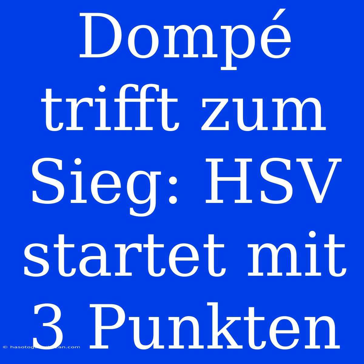 Dompé Trifft Zum Sieg: HSV Startet Mit 3 Punkten