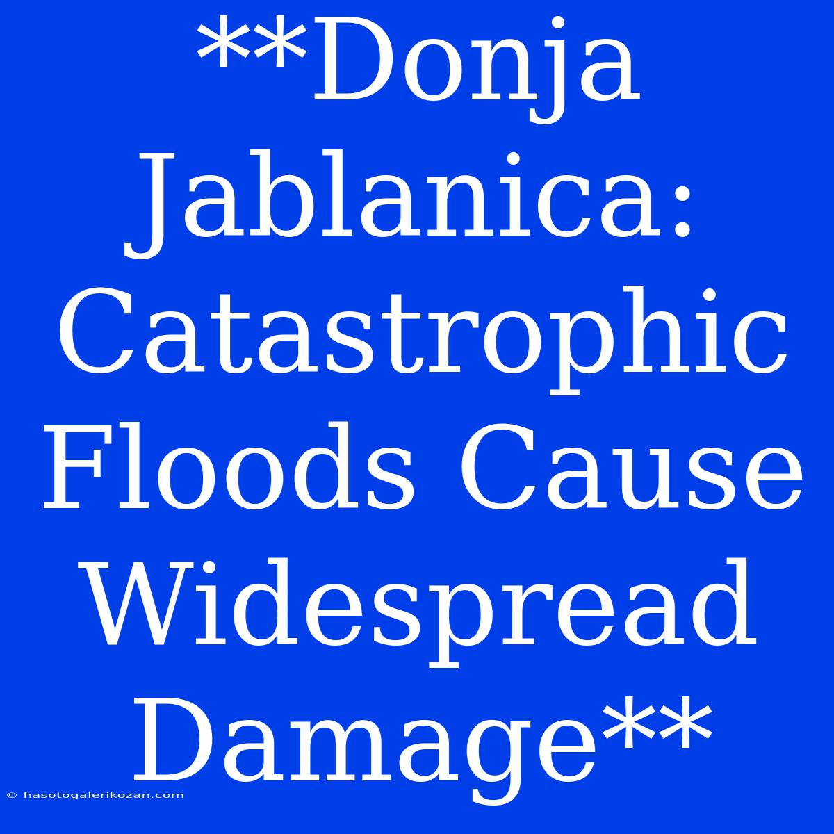 **Donja Jablanica:  Catastrophic Floods Cause Widespread Damage**