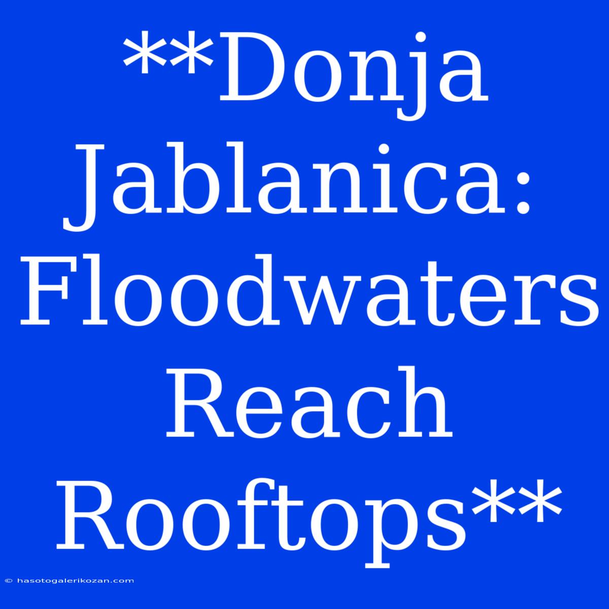 **Donja Jablanica: Floodwaters Reach Rooftops**