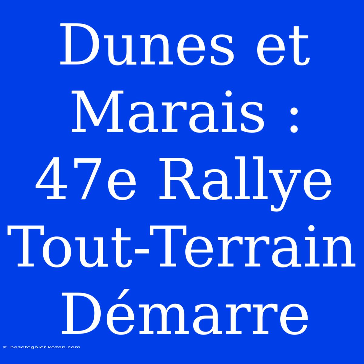 Dunes Et Marais : 47e Rallye Tout-Terrain Démarre