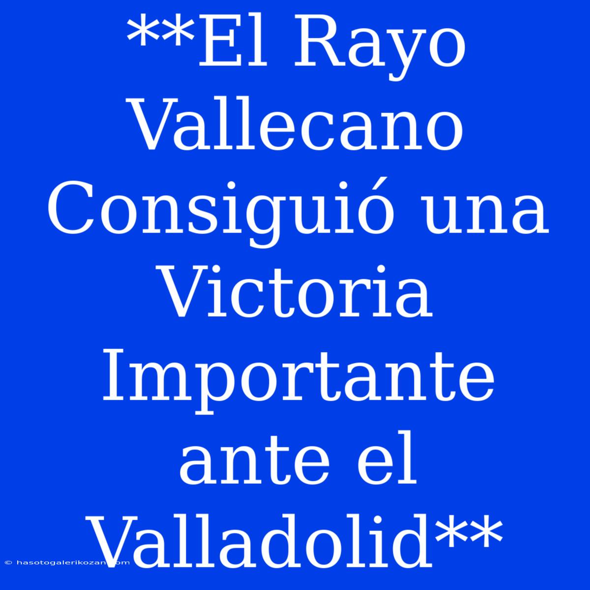 **El Rayo Vallecano Consiguió Una Victoria Importante Ante El Valladolid**