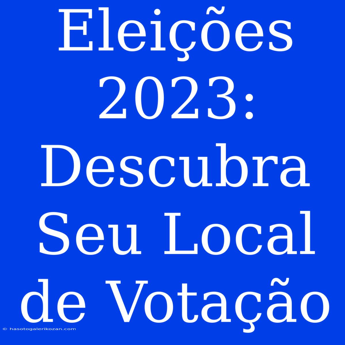 Eleições 2023: Descubra Seu Local De Votação