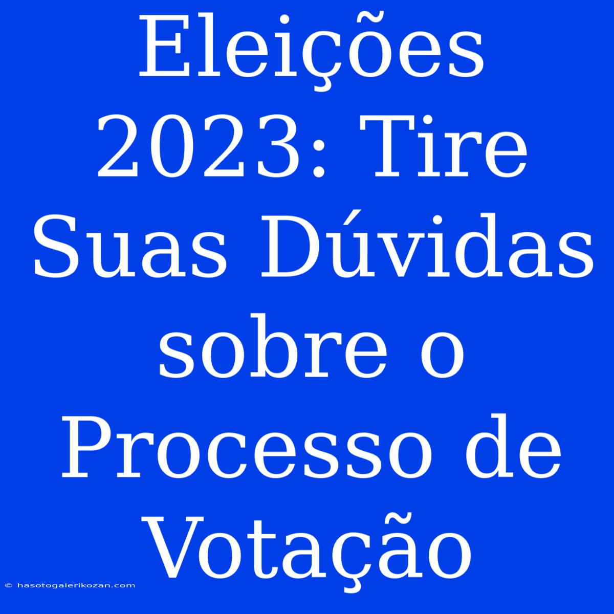 Eleições 2023: Tire Suas Dúvidas Sobre O Processo De Votação