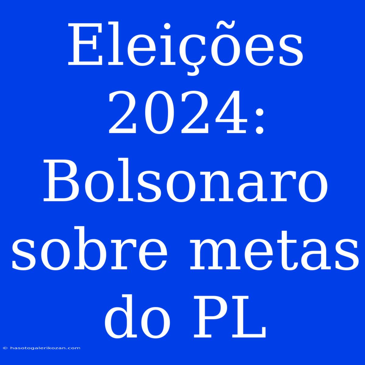 Eleições 2024: Bolsonaro Sobre Metas Do PL