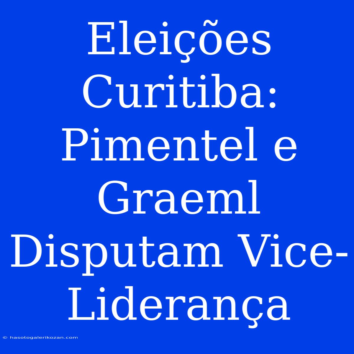 Eleições Curitiba: Pimentel E Graeml Disputam Vice-Liderança