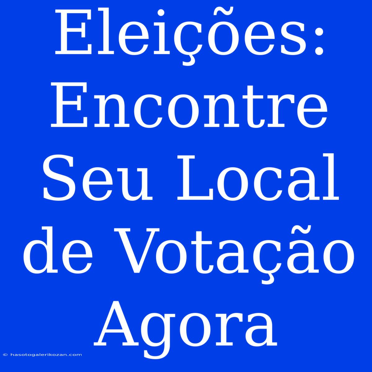 Eleições: Encontre Seu Local De Votação Agora