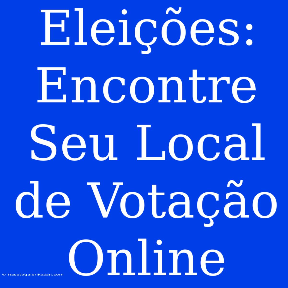 Eleições: Encontre Seu Local De Votação Online