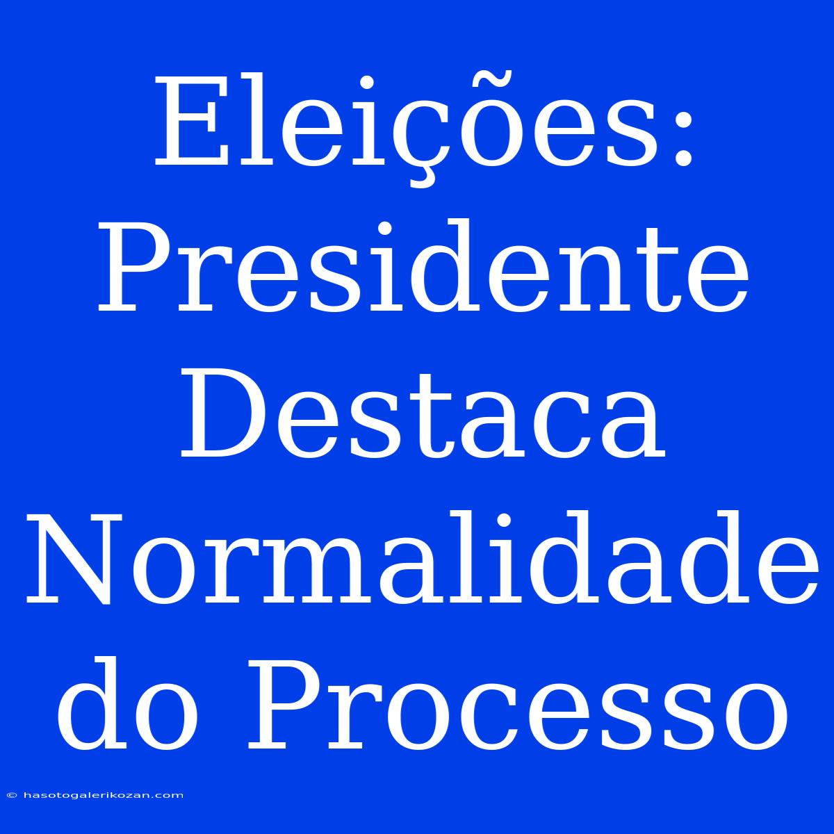 Eleições: Presidente Destaca Normalidade Do Processo