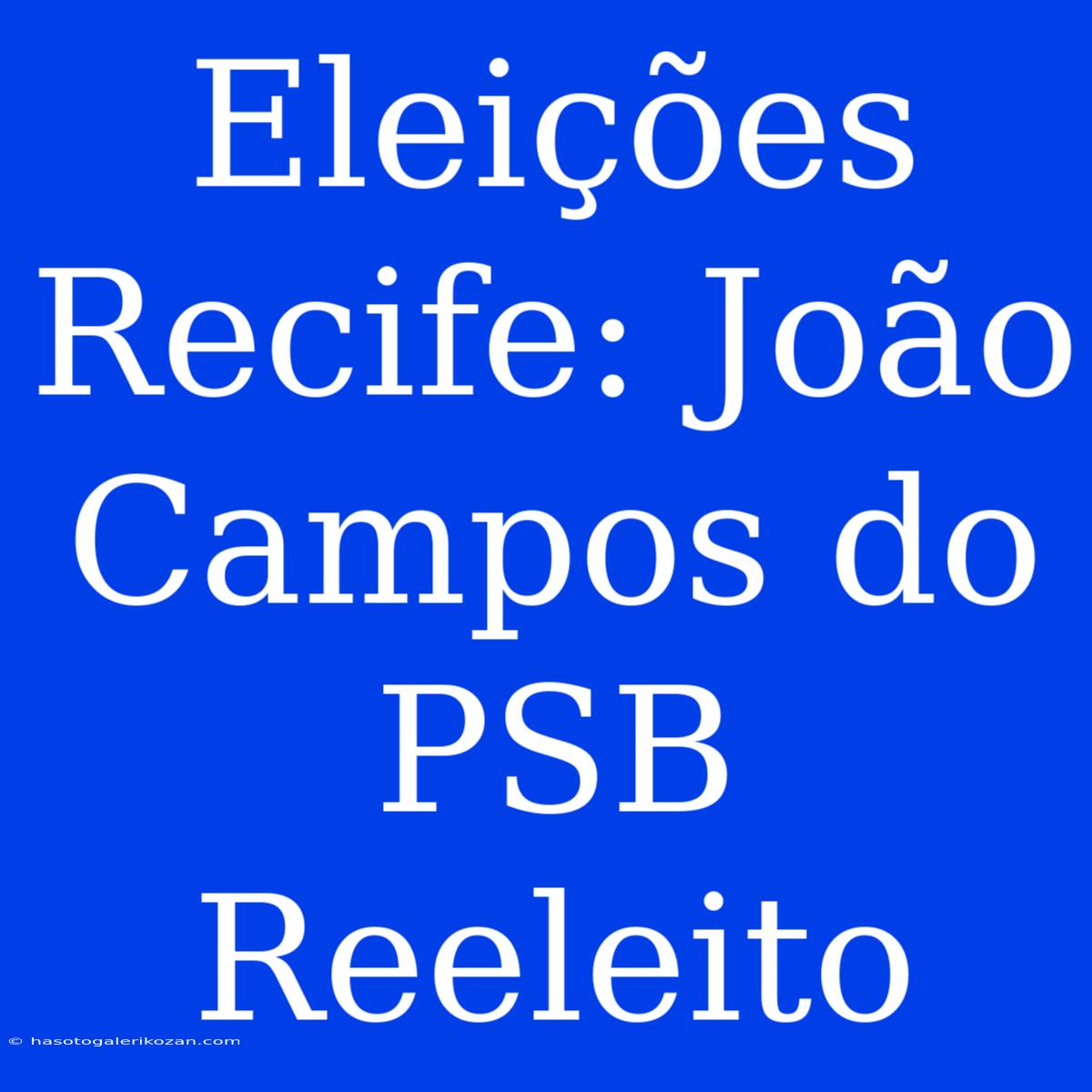 Eleições Recife: João Campos Do PSB Reeleito