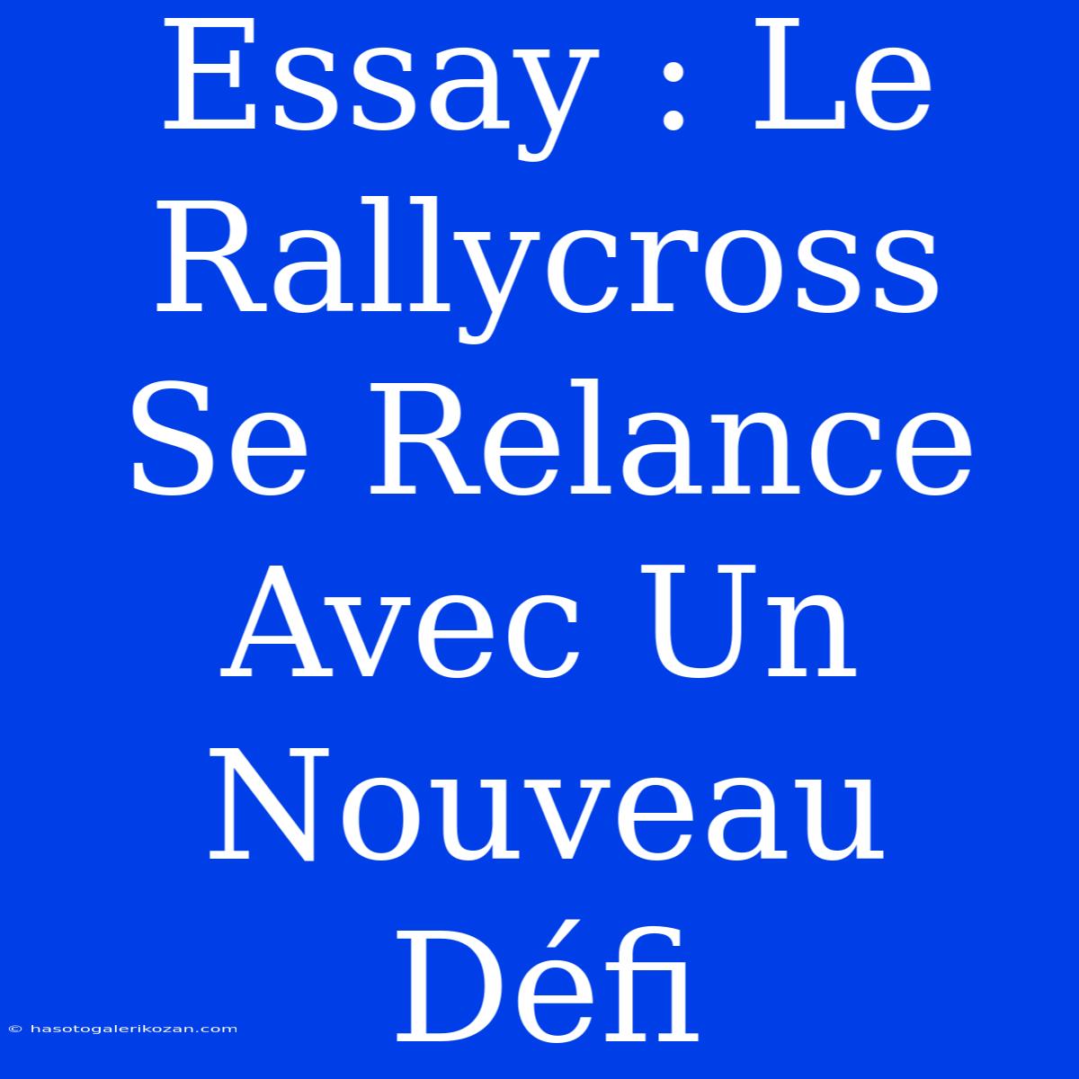 Essay : Le Rallycross Se Relance Avec Un Nouveau Défi 