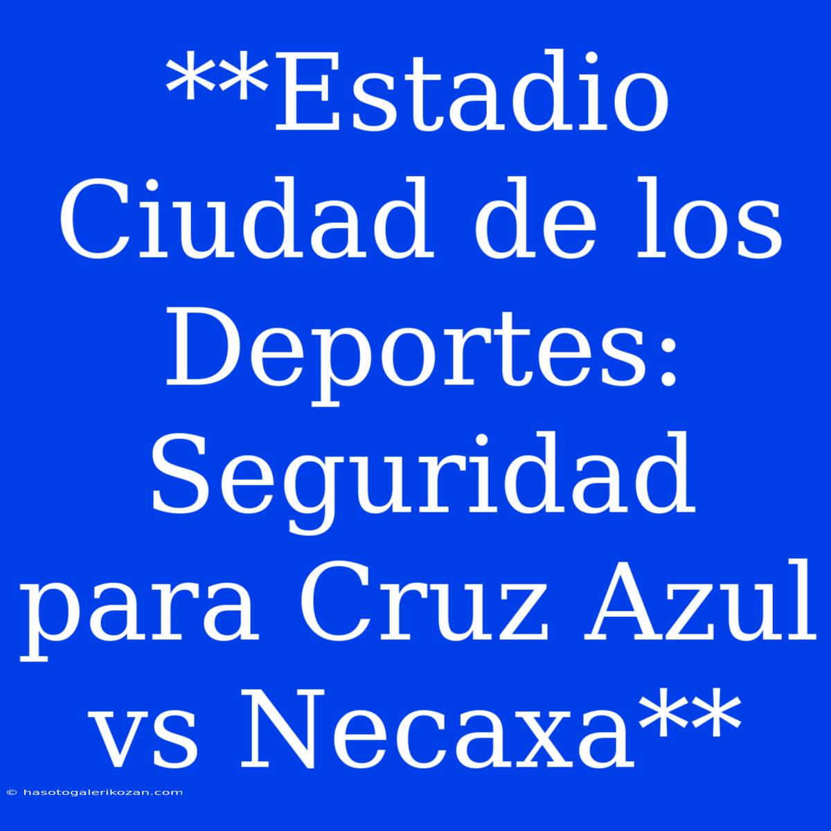 **Estadio Ciudad De Los Deportes: Seguridad Para Cruz Azul Vs Necaxa**